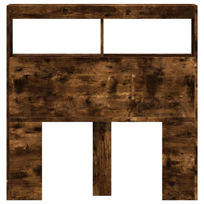 Tăblie de pat cu dulap și LED, stejar fumuriu, 100x17x102 cm - WALTI WALTI