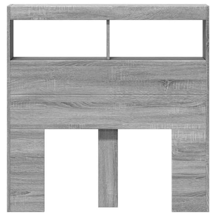 Tăblie de pat cu dulap și LED, gri sonoma, 100x17x102 cm - WALTI WALTI