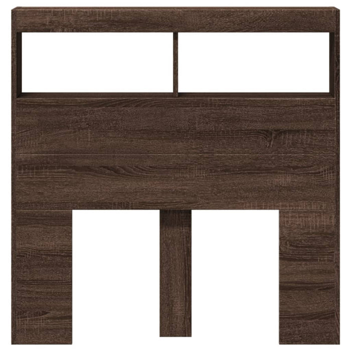 Tăblie de pat cu dulap și LED, stejar maro, 100x17x102 cm - WALTI WALTI