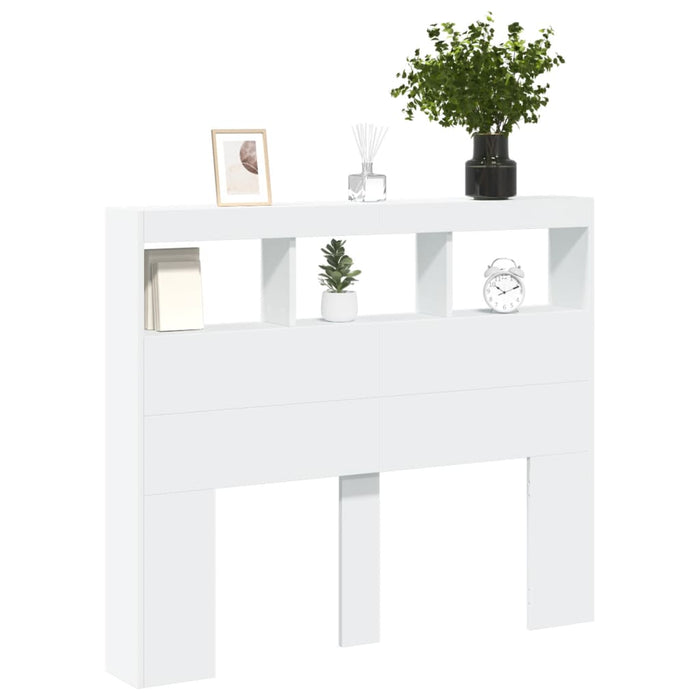 Tăblie cu dulap și LED, alb, 120x17x102 cm - WALTI WALTI