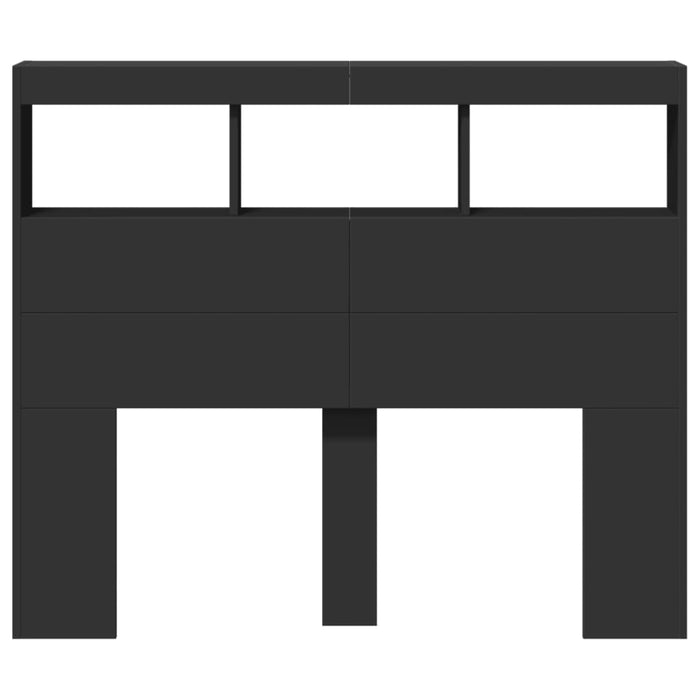 Tăblie cu dulap și LED, negru, 120x17x102 cm - WALTI WALTI