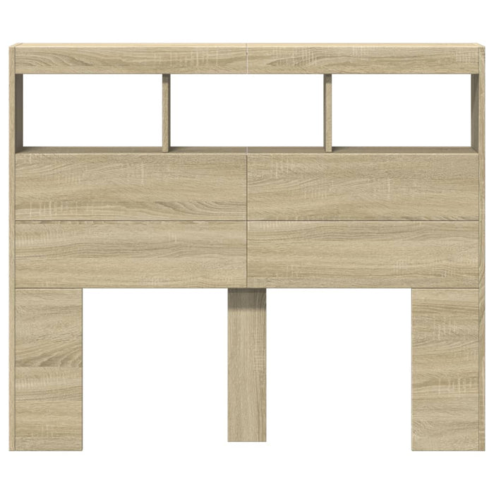 Tăblie de pat cu dulap și LED, stejar sonoma, 120x17x102 cm - WALTI WALTI