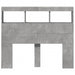 Tăblie de pat cu dulap și LED, gri beton, 120x17x102 cm - WALTI WALTI