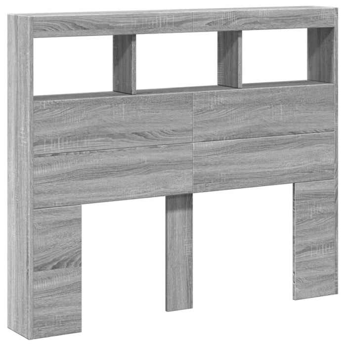 Tăblie de pat cu dulap și LED, gri sonoma, 120x17x102 cm - WALTI WALTI