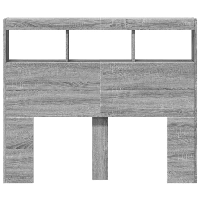 Tăblie de pat cu dulap și LED, gri sonoma, 120x17x102 cm - WALTI WALTI
