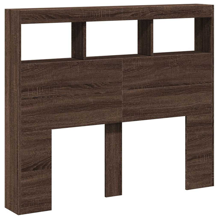 Tăblie de pat cu dulap și LED, stejar maro, 120x17x102 cm - WALTI WALTI