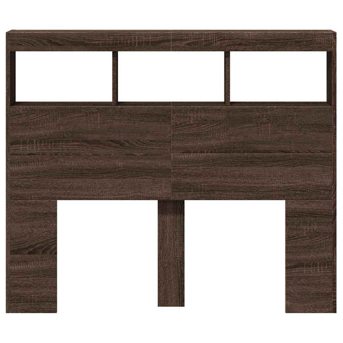 Tăblie de pat cu dulap și LED, stejar maro, 120x17x102 cm - WALTI WALTI
