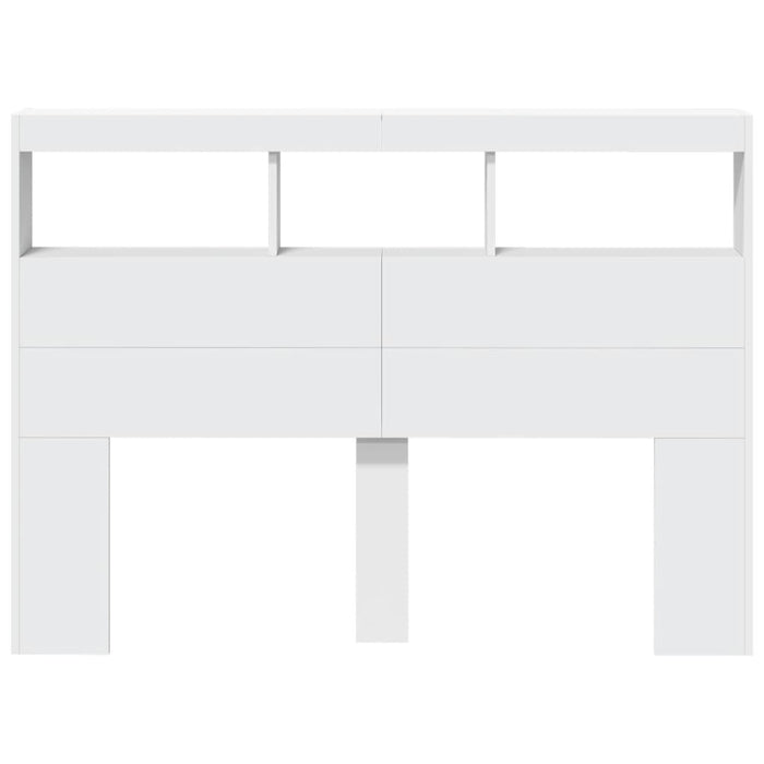 Tăblie cu dulap și LED, alb, 140x17x102 cm - WALTI WALTI