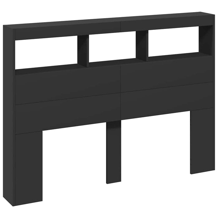 Tăblie cu dulap și LED, negru, 140x17x102 cm - WALTI WALTI