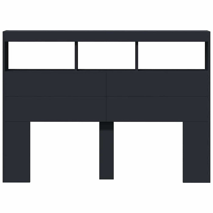 Tăblie cu dulap și LED, negru, 140x17x102 cm - WALTI WALTI