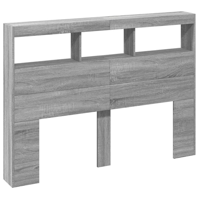 Tăblie de pat cu dulap și LED, gri sonoma, 140x17x102 cm - WALTI WALTI