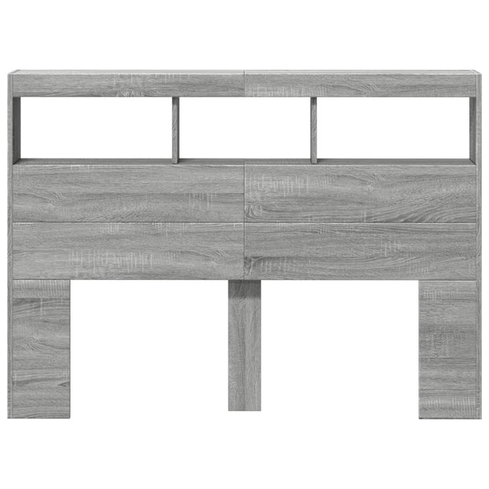 Tăblie de pat cu dulap și LED, gri sonoma, 140x17x102 cm - WALTI WALTI