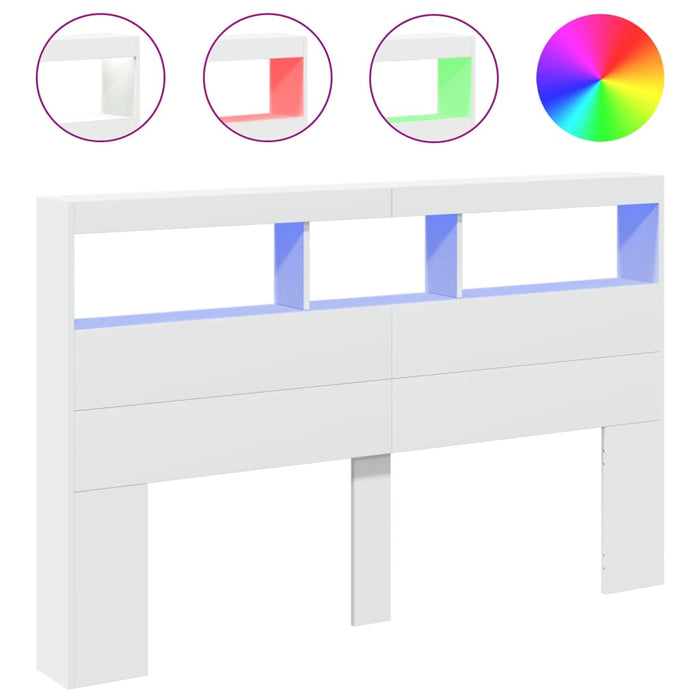 Tăblie cu dulap și LED, alb, 160x17x102 cm - WALTI WALTI