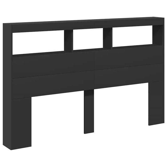 Tăblie cu dulap și LED, negru, 160x17x102 cm - WALTI WALTI