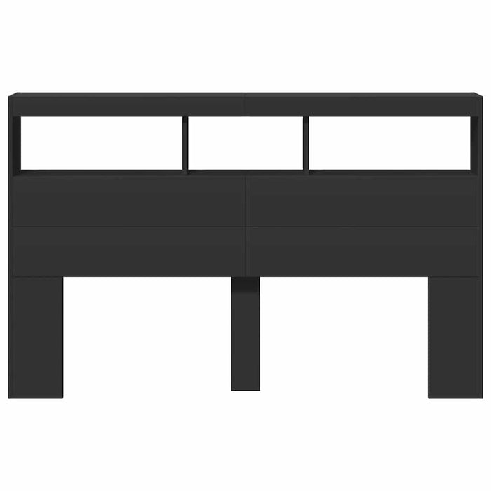 Tăblie cu dulap și LED, negru, 160x17x102 cm - WALTI WALTI