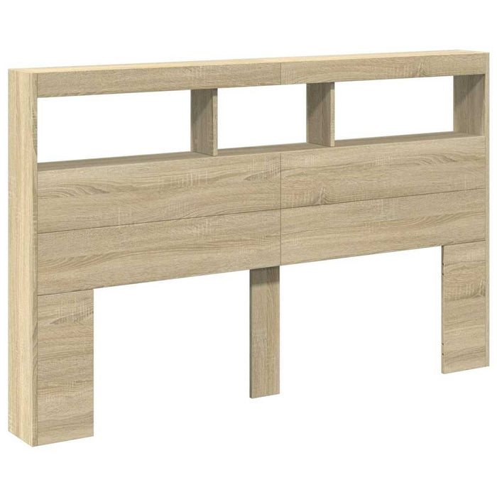Tăblie de pat cu dulap și LED, stejar sonoma, 160x17x102 cm - WALTI WALTI