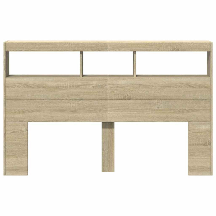 Tăblie de pat cu dulap și LED, stejar sonoma, 160x17x102 cm - WALTI WALTI
