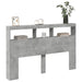 Tăblie de pat cu dulap și LED, gri beton, 160x17x102 cm - WALTI WALTI
