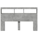 Tăblie de pat cu dulap și LED, gri beton, 160x17x102 cm - WALTI WALTI