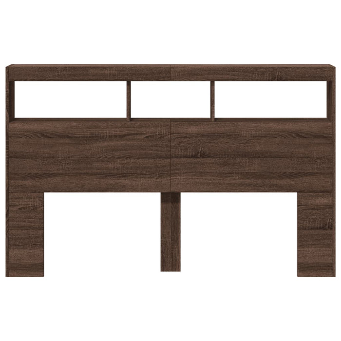 Tăblie de pat cu dulap și LED, stejar maro, 160x17x102 cm - WALTI WALTI