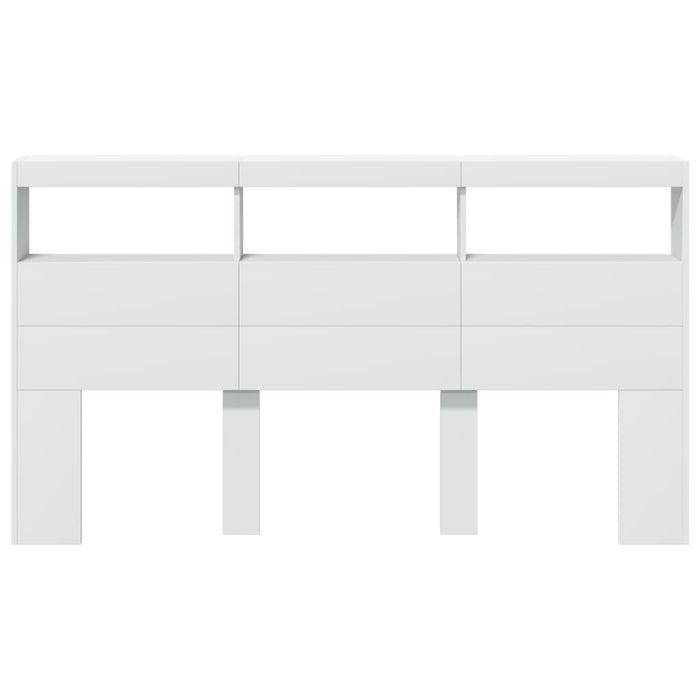 Tăblie cu dulap și LED, alb, 180x17x102 cm - WALTI WALTI