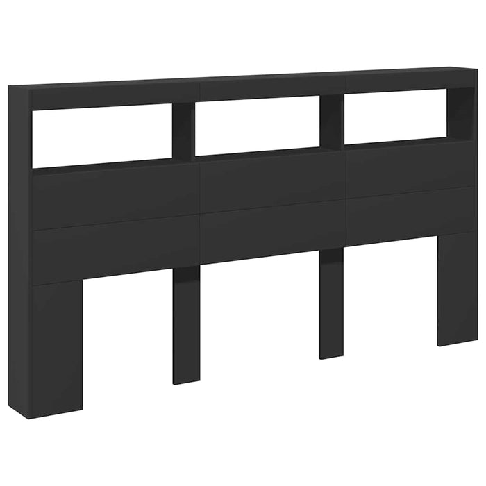 Tăblie cu dulap și LED, negru, 180x17x102 cm - WALTI WALTI