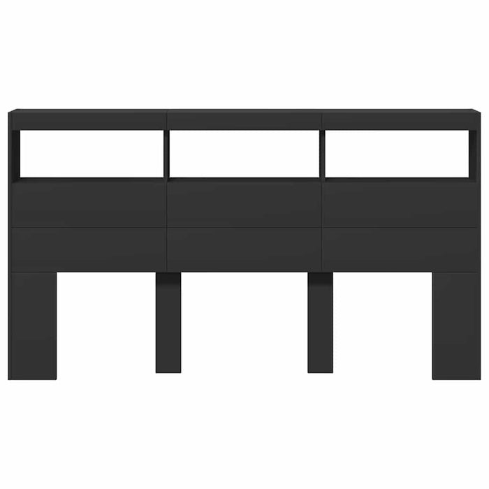 Tăblie cu dulap și LED, negru, 180x17x102 cm - WALTI WALTI