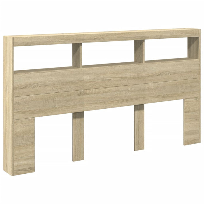 Tăblie de pat cu dulap și LED, stejar sonoma, 180x17x102 cm - WALTI WALTI