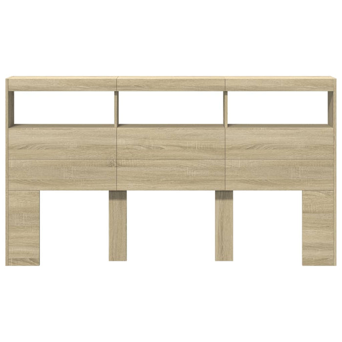 Tăblie de pat cu dulap și LED, stejar sonoma, 180x17x102 cm - WALTI WALTI