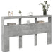 Tăblie de pat cu dulap și LED, gri beton, 180x17x102 cm - WALTI WALTI