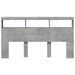 Tăblie de pat cu dulap și LED, gri beton, 180x17x102 cm - WALTI WALTI