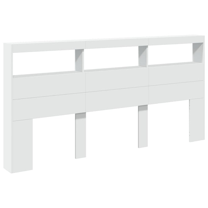 Tăblie cu dulap și LED, alb, 200x17x102 cm - WALTI WALTI
