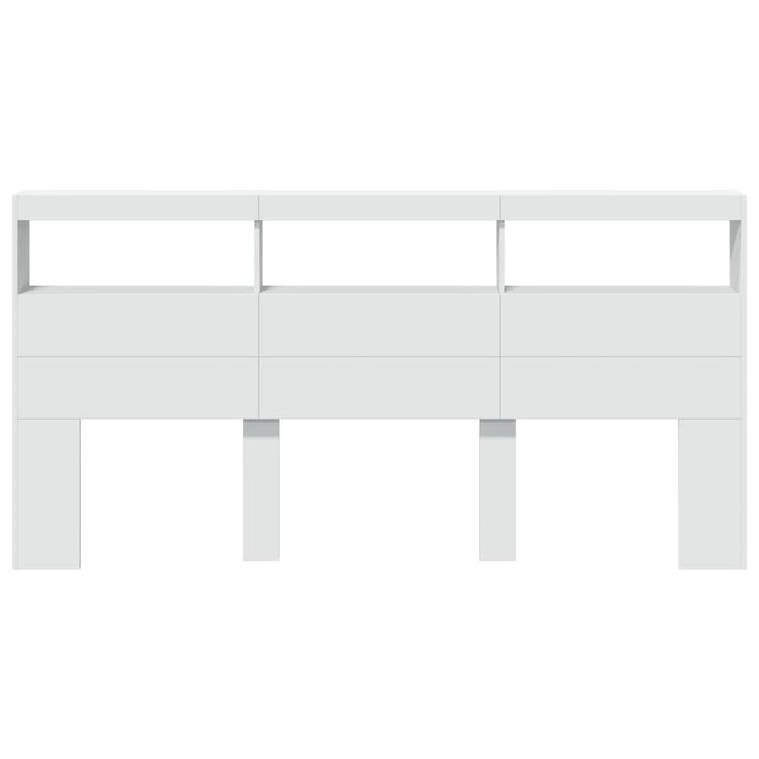 Tăblie cu dulap și LED, alb, 200x17x102 cm - WALTI WALTI