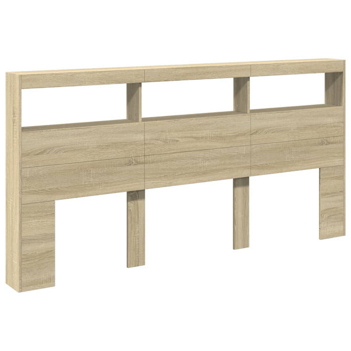 Tăblie de pat cu dulap și LED, stejar sonoma, 200x17x102 cm - WALTI WALTI