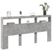 Tăblie de pat cu dulap și LED, gri beton, 200x17x102 cm - WALTI WALTI