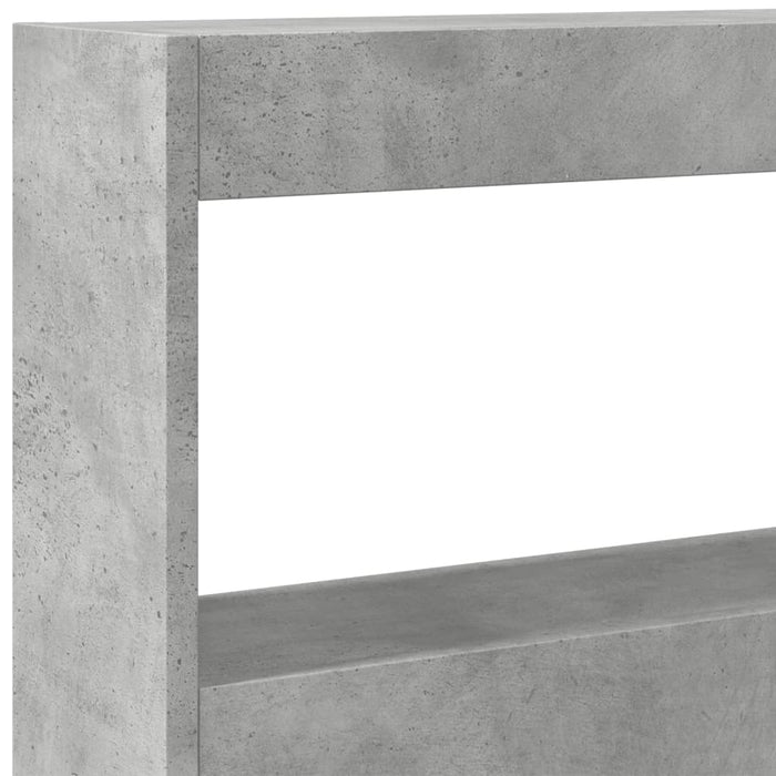 Tăblie de pat cu dulap și LED, gri beton, 200x17x102 cm - WALTI WALTI