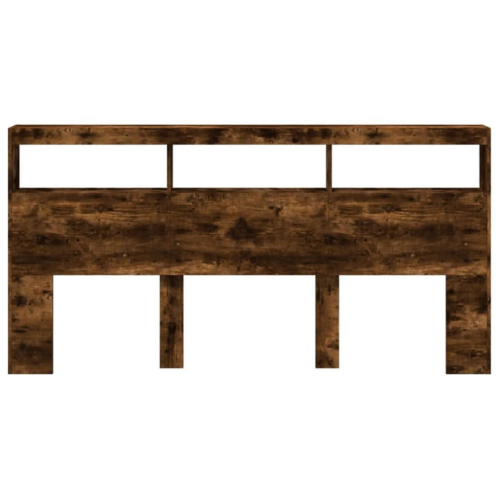 Tăblie de pat cu dulap și LED, stejar fumuriu, 200x17x102 cm - WALTI WALTI