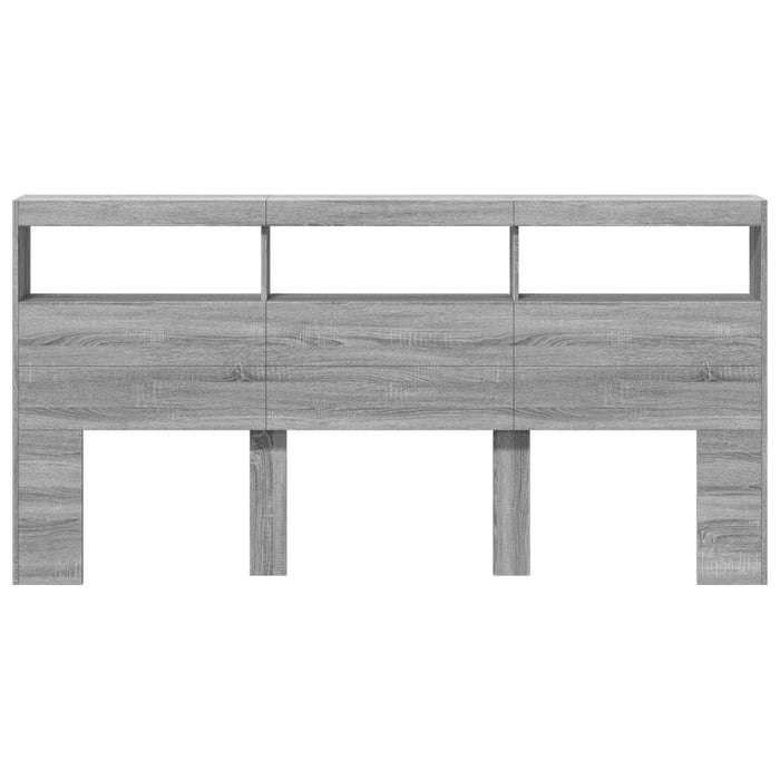 Tăblie de pat cu dulap și LED, gri sonoma, 200x17x102 cm - WALTI WALTI