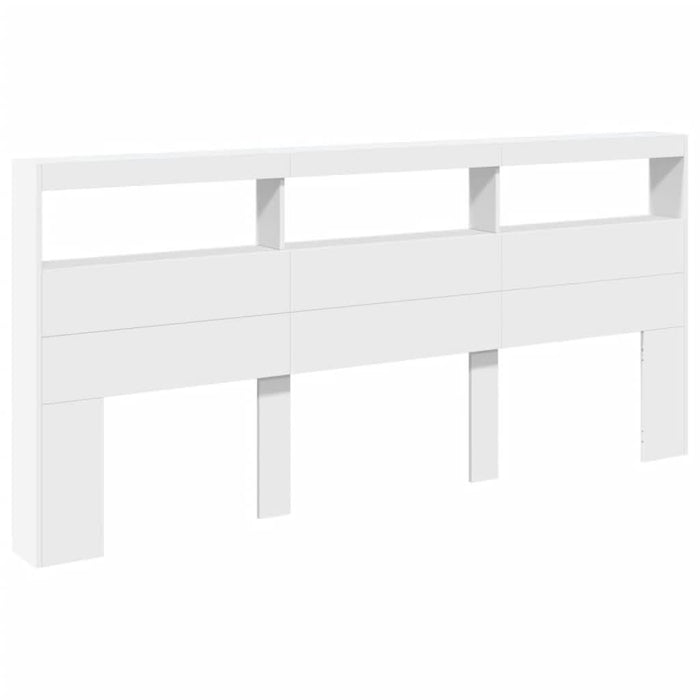 Tăblie cu dulap și LED, alb, 220x17x102 cm - WALTI WALTI