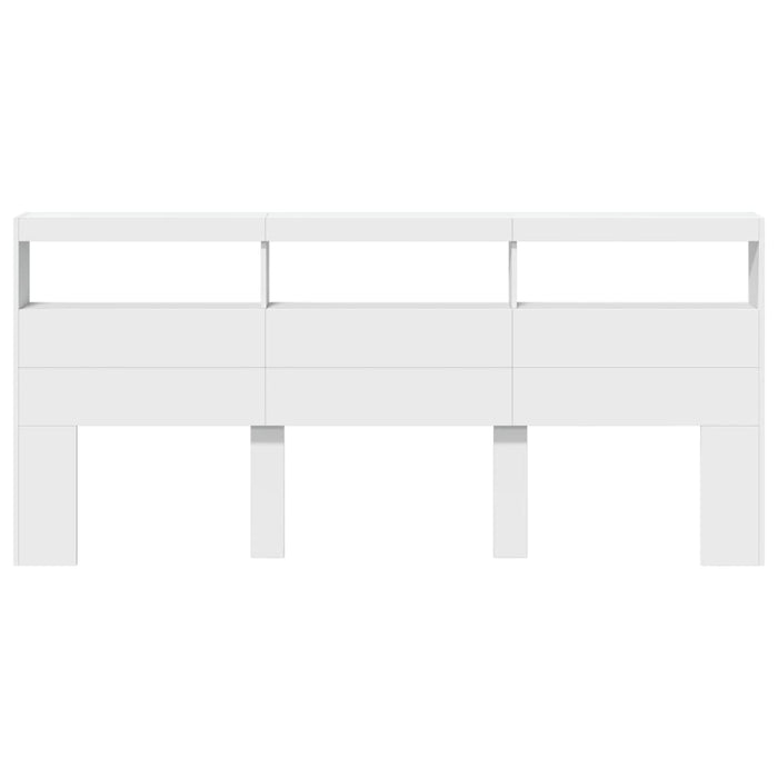 Tăblie cu dulap și LED, alb, 220x17x102 cm - WALTI WALTI