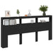 Tăblie cu dulap și LED, negru, 220x17x102 cm - WALTI WALTI
