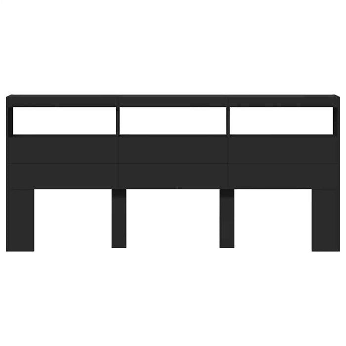 Tăblie cu dulap și LED, negru, 220x17x102 cm - WALTI WALTI