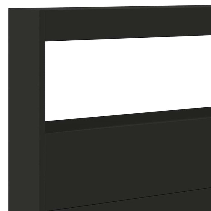 Tăblie cu dulap și LED, negru, 220x17x102 cm - WALTI WALTI