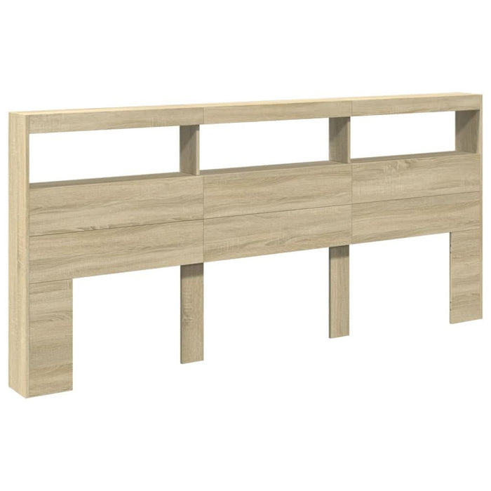 Tăblie de pat cu dulap și LED, stejar sonoma, 220x17x102 cm - WALTI WALTI