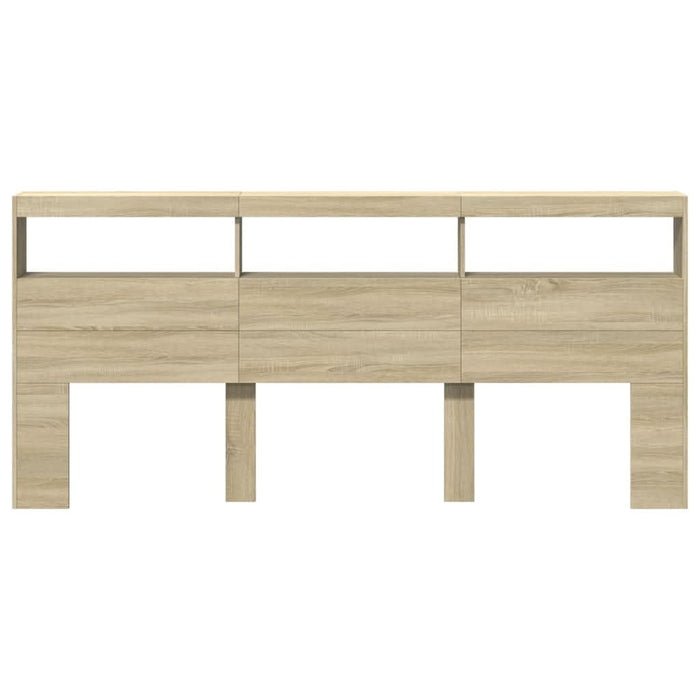 Tăblie de pat cu dulap și LED, stejar sonoma, 220x17x102 cm - WALTI WALTI