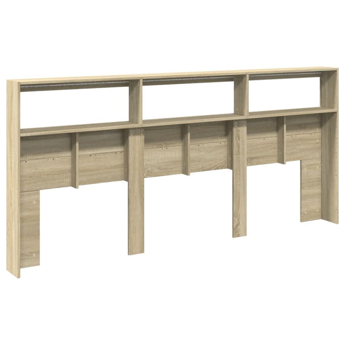 Tăblie de pat cu dulap și LED, stejar sonoma, 220x17x102 cm - WALTI WALTI