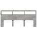 Tăblie de pat cu dulap și LED, gri beton, 220x17x102 cm - WALTI WALTI
