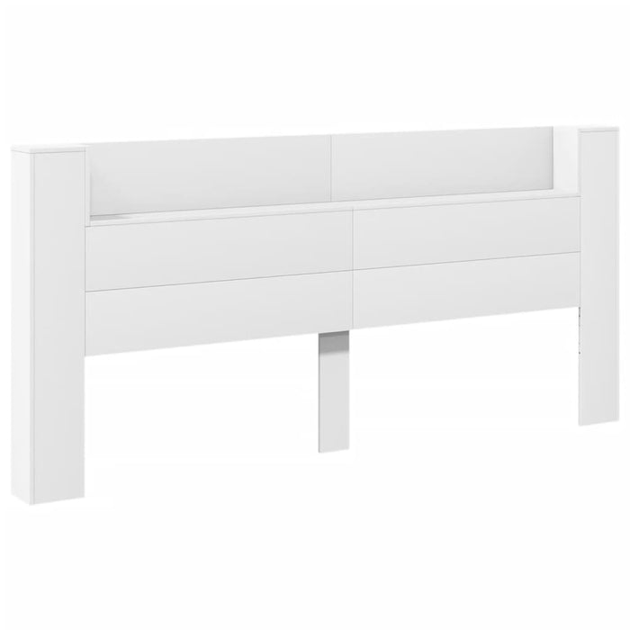 Tăblie cu dulap și LED, alb, 220x16,5x103,5 cm - WALTI WALTI