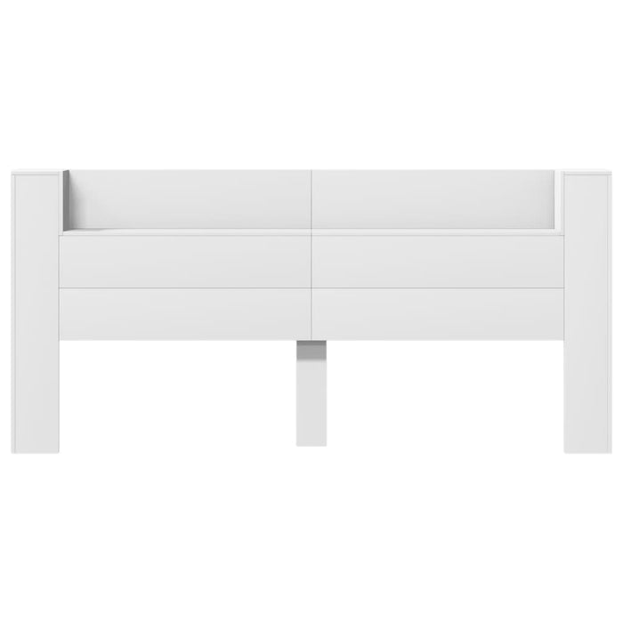 Tăblie cu dulap și LED, alb, 220x16,5x103,5 cm - WALTI WALTI