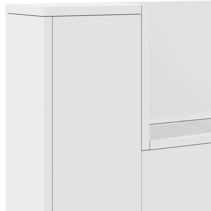 Tăblie cu dulap și LED, alb, 220x16,5x103,5 cm - WALTI WALTI